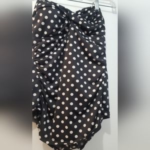 Merona new, polka dot,  one piece bandeau swimsuit